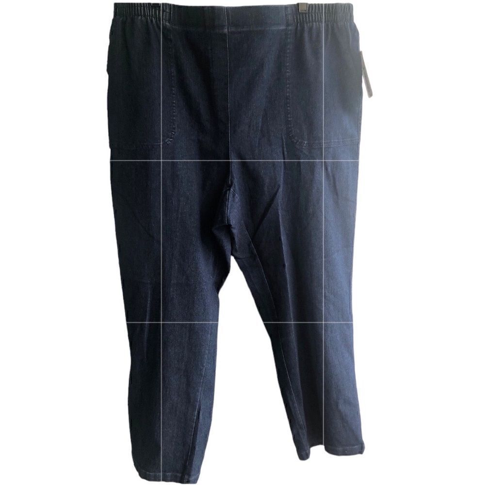 NWT Allison Daley Women’s Blue Denim Pants 4 Pockets Comfy Elastic Waist…